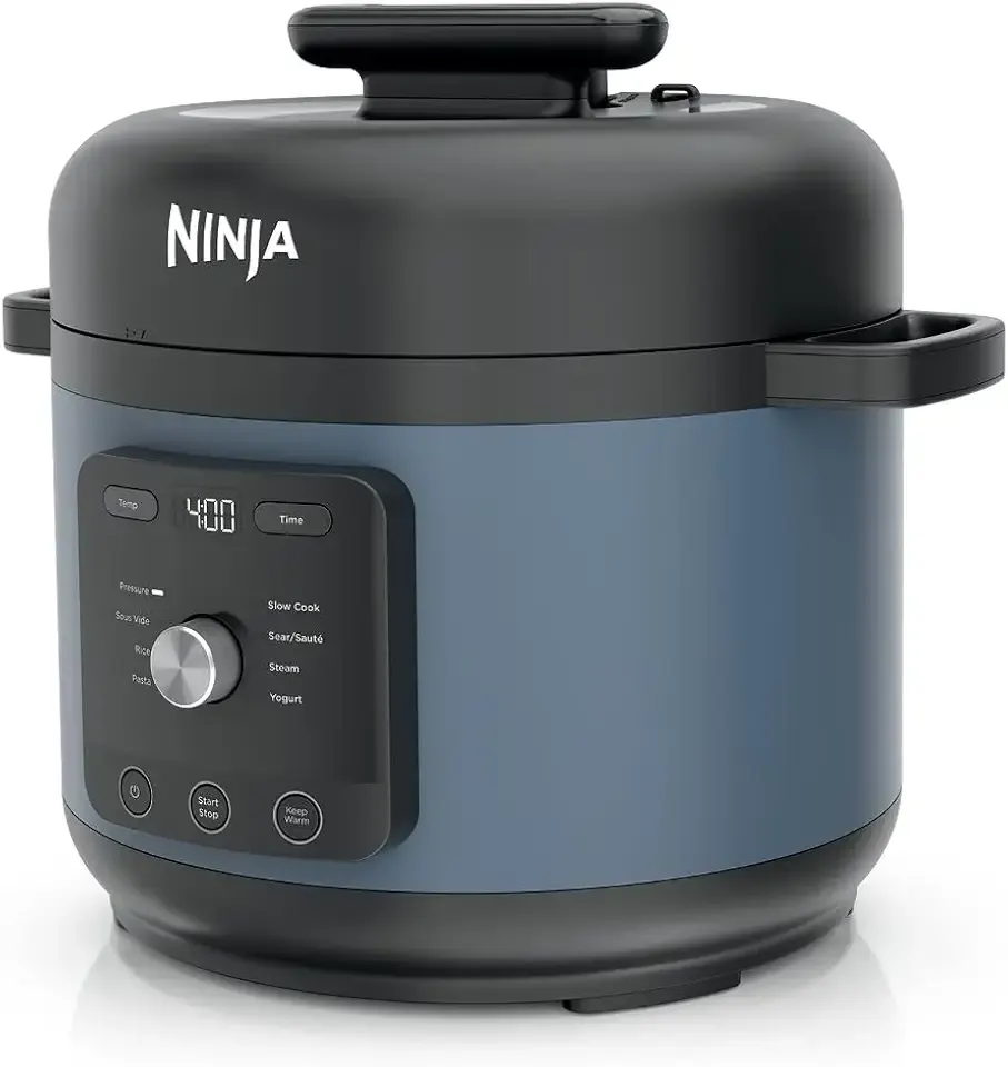 Ninja HyperHeat 9-in-1 6.5-qt Pressure Cooker | Steams, Slow Cooks, Sears, Sautés, Sous Vide, Yogurt & More | With SimpliServe Pot | Powerful 1200-Watt | Blue Macaron | PC201
