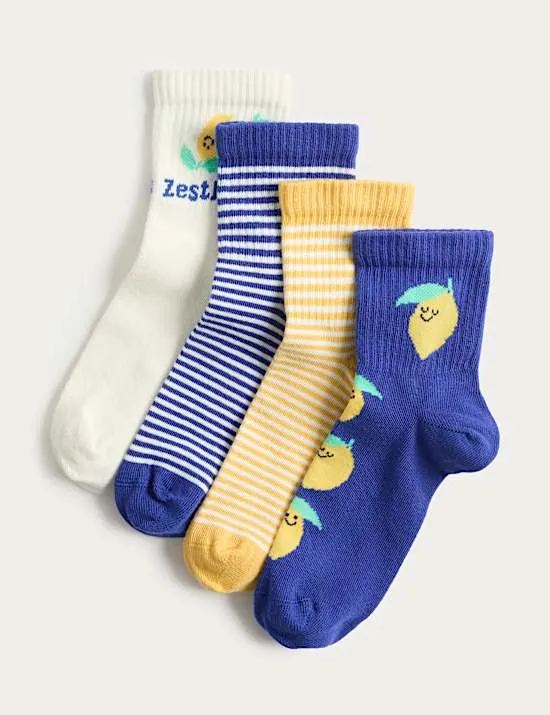 4er-Pack Leoparden-Socken mit hohem Baumwollanteil (23–40,5)