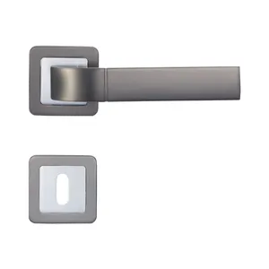 Maniglia su rosetta con bocchetta quadrata INSPIRE Dina in alluminio grigio opaco