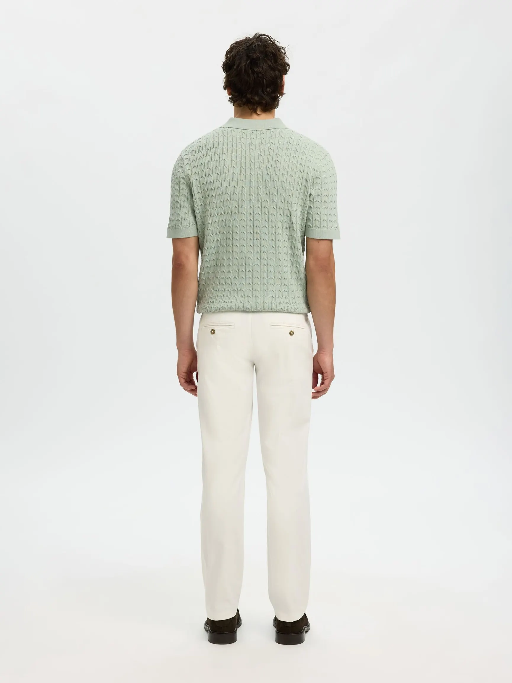 REGULAR FIT STRIKKET POLOSKJORTE