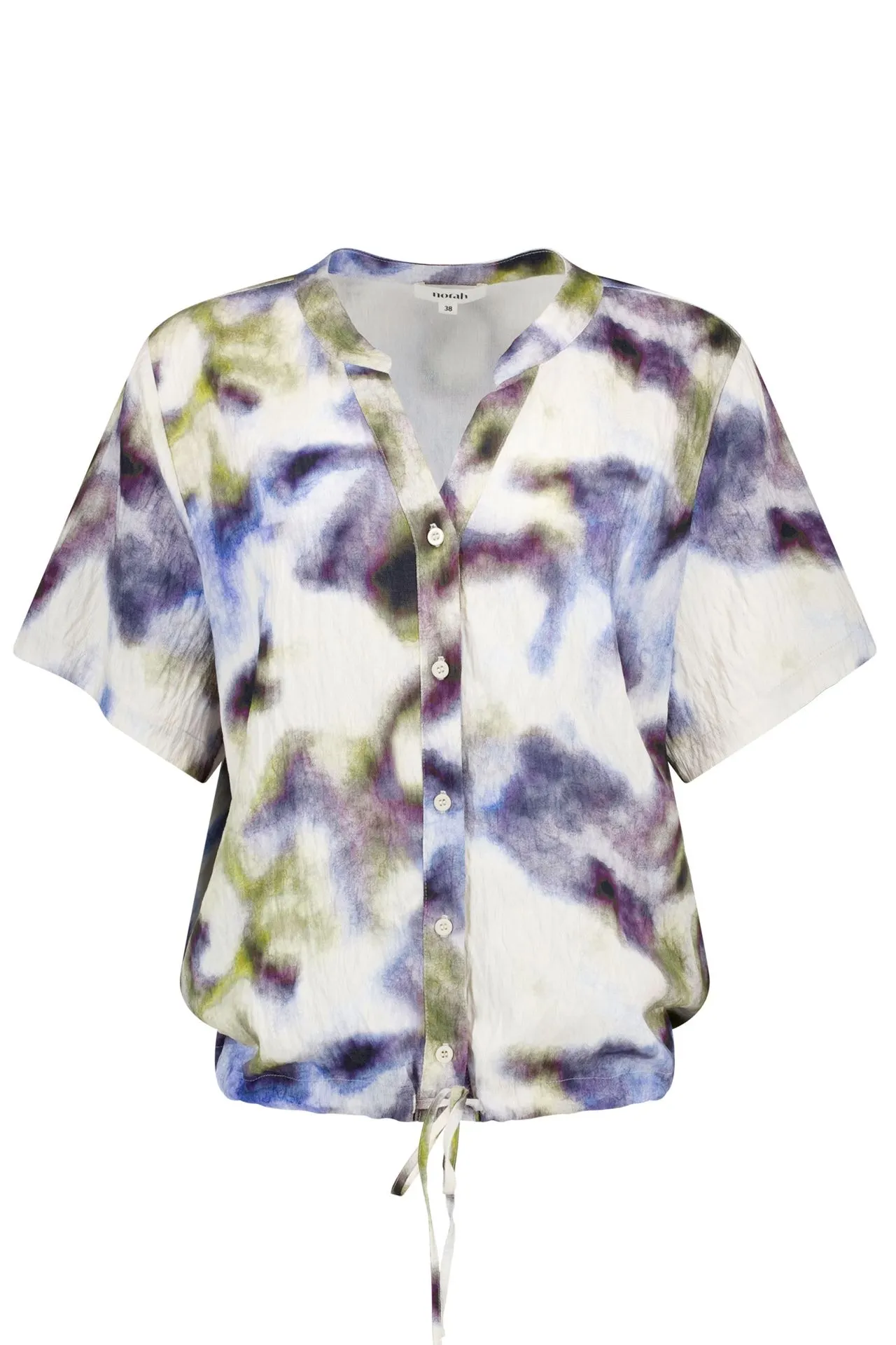 Paars/groene blouse met strikkoord