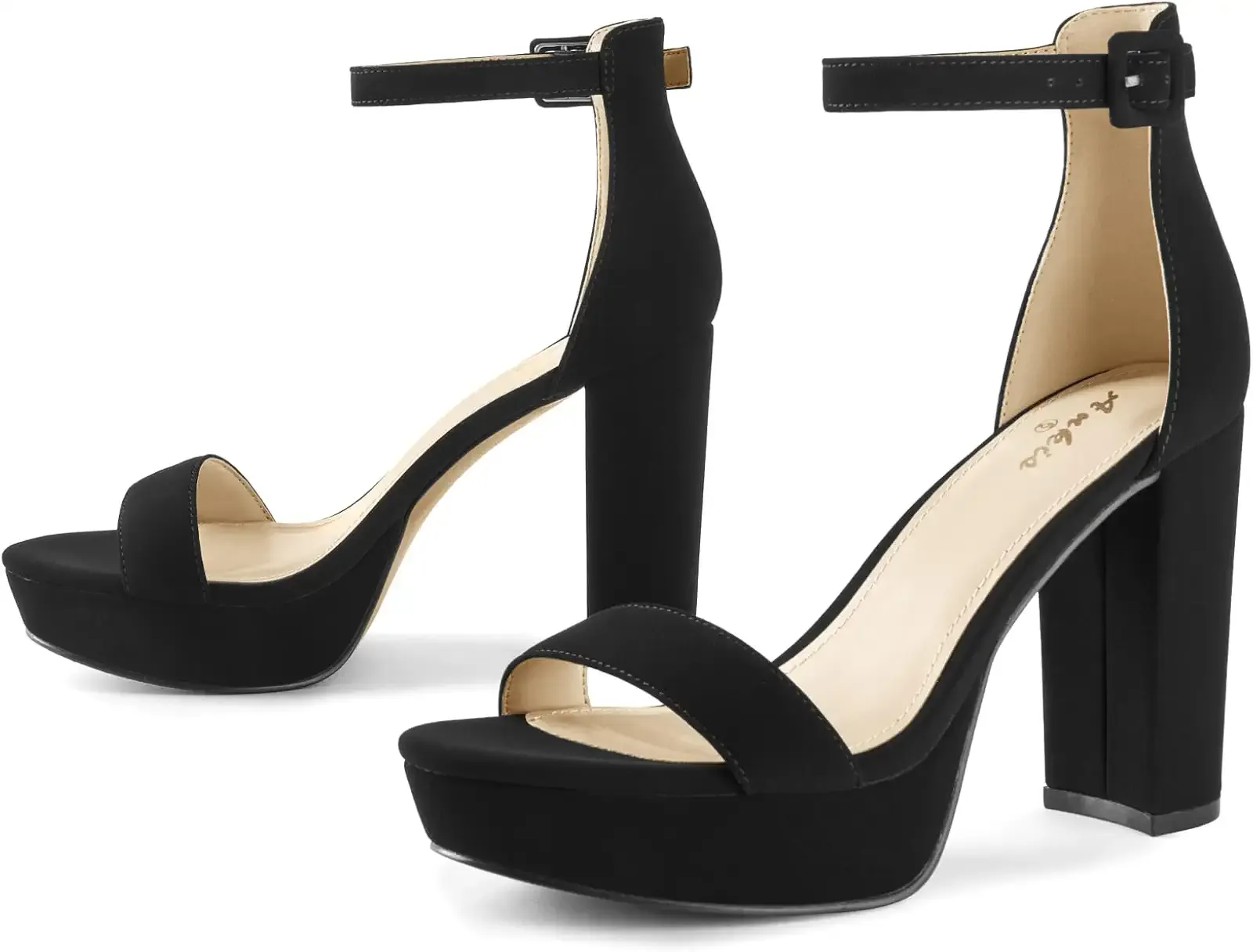 Ankis Chunky Platform Heels 4 Inch Block Heeled Sandals for Women