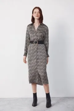 Vestido satinado camisero