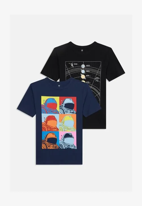 GRAPHIC 2 PACK - T-shirts med print - dark blue/ multi-coloured/ black