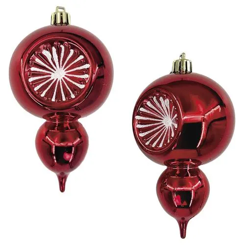 Enchanted Forest® 150mm Red Drop Shatterproof Ornaments - 2 Pack