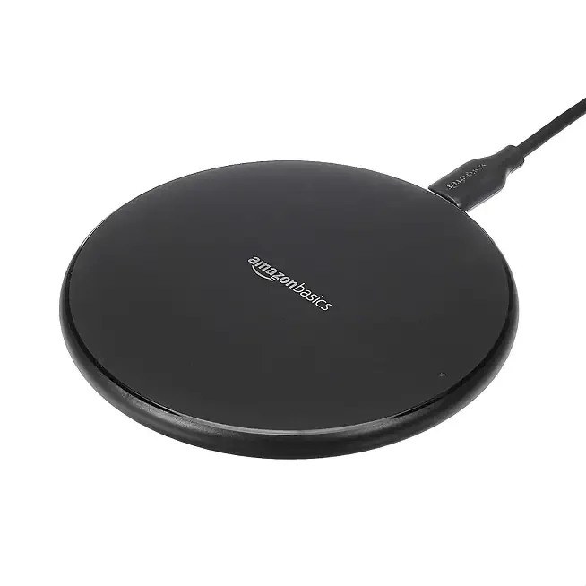 Wireless Charger, 15W Qi Certified Wireless Charging Pad with USB Cable, Compatible with iPhone 15/14/13/12/11/X, Samsung & LG, Case Compatible, Black