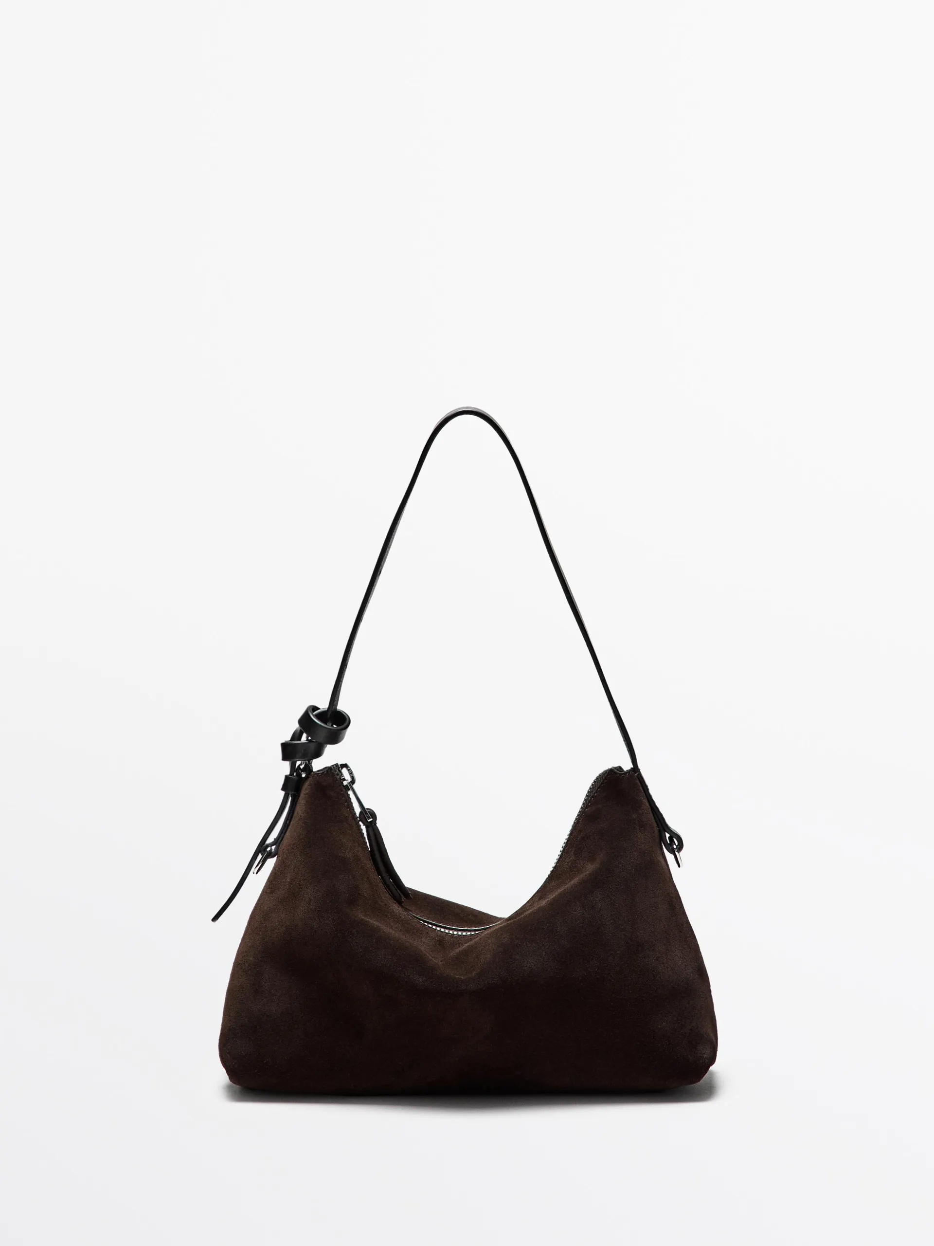 Kleine splitsuède leren tas