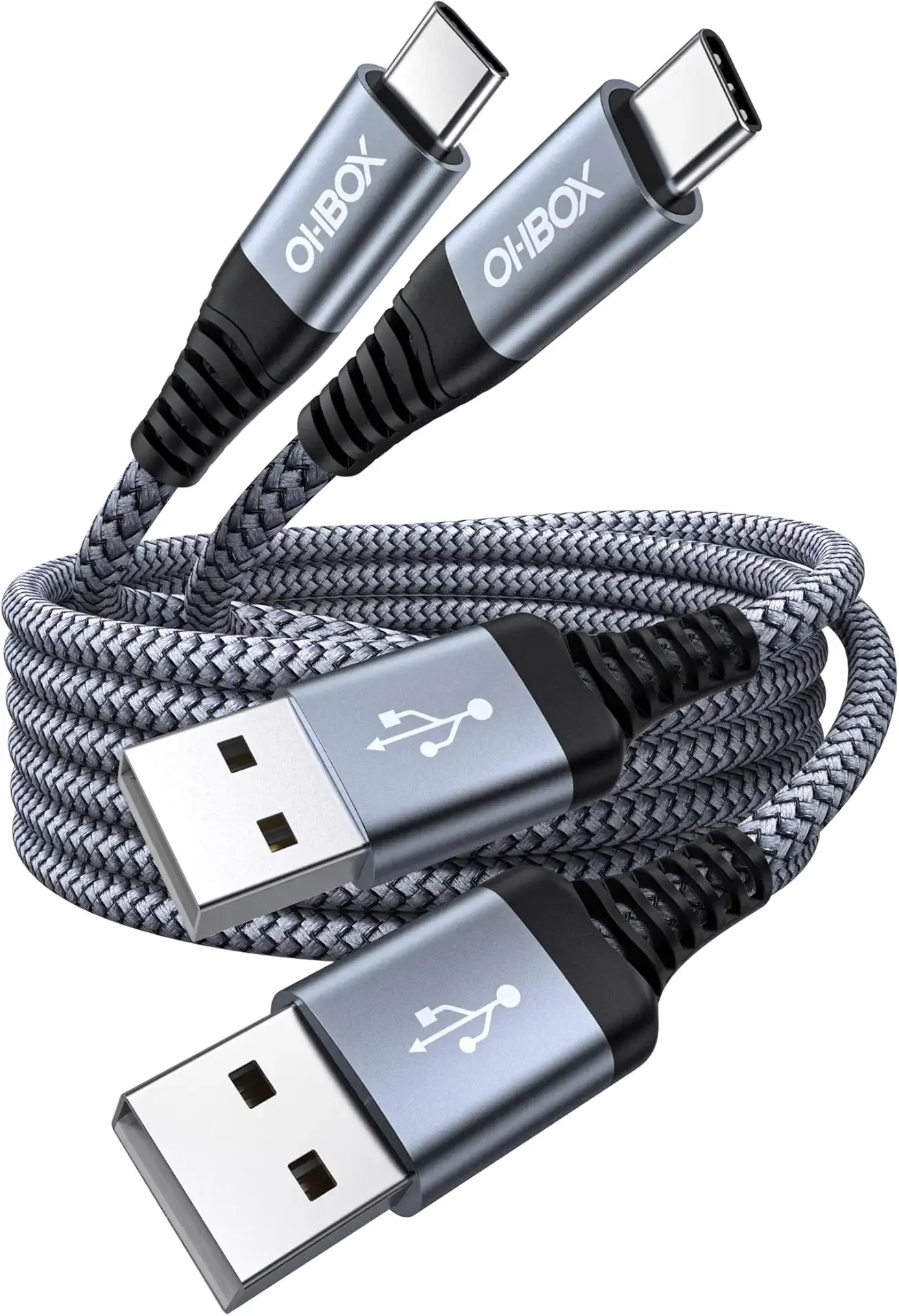 USB to USB C Cable 60W Fast Charging [2 Pack 6FT], USB A to USB C Cable for | CarPlay, Durable Braided USB Type C iPhone Charger USBC Cord for iPhone 17/16/15/Pro Max/Plus, Samsung Galaxy S23 and More