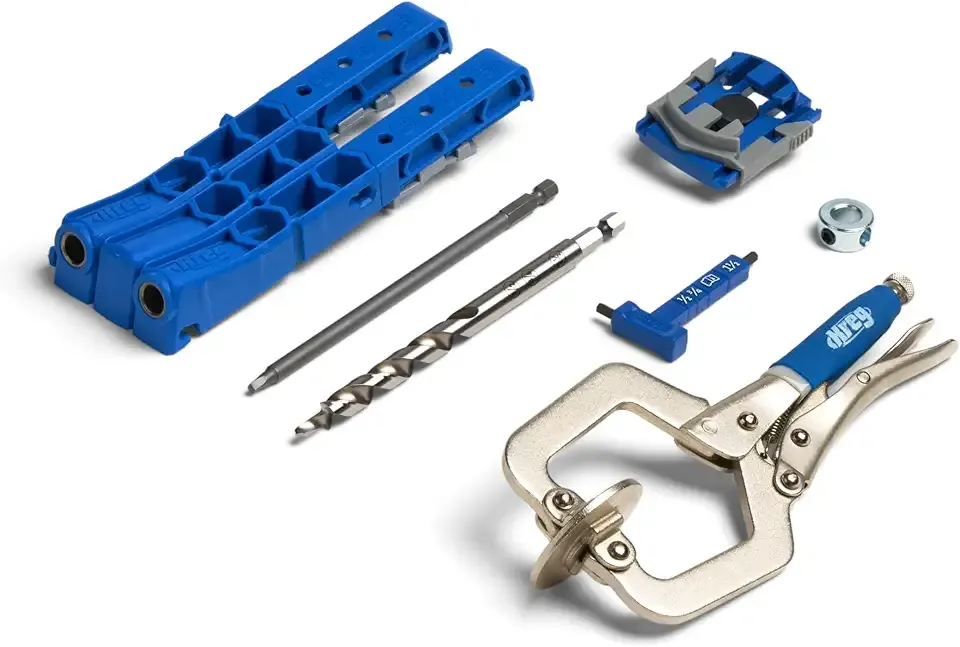 Kreg KPHJ320-22 Pocket-Hole Jig 320 with Classic 2 Inch Face Clamp - Small, Durable Jig for Tight Spaces - Easily Adjustable Drill Guides - For Materials 1/2" to 1 1/2" Thick