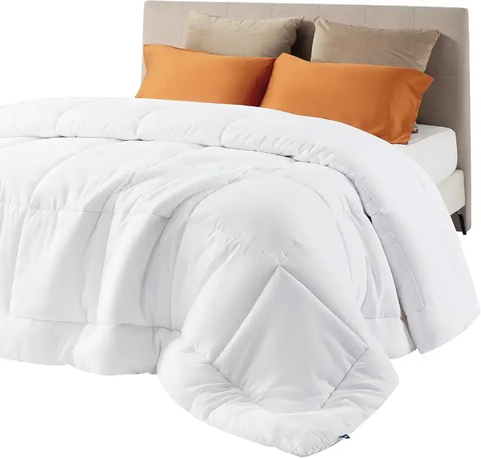 Bedsure Comforter Duvet Insert - Quilted Comforters Queen Size, All Season Duvet, GentleSoft Down Alternative Bedding Blanket, with 8 Tabs, Gifts for Women/Men, White, Queen 88 x 88 Inches