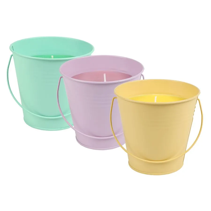 Duftkerze Citronella im bunten Zinktopf 11x10cm