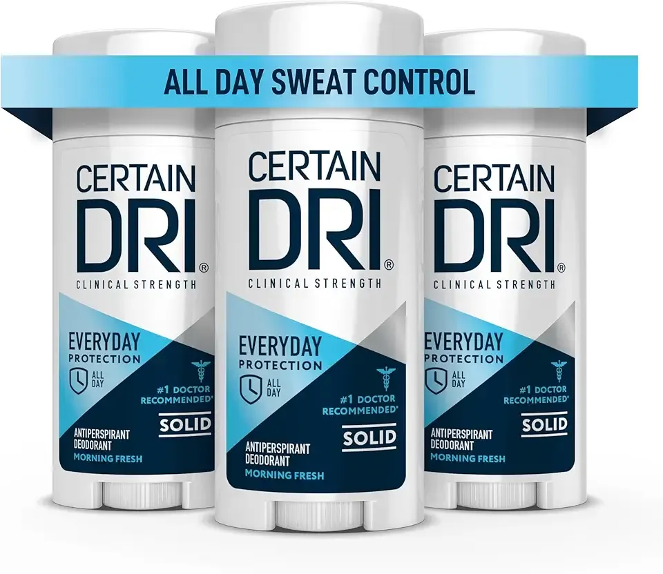 Certain Dri Everyday Strength Clinical Antiperspirant - 72-Hour Sweat Protection for Hyperhidrosis - Doctor-Recommended - Travel-Friendly - Fresh Scent - 2.6 oz (Pack of 3)