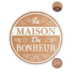 Set de table rond jute maison du bonheur D 38cm