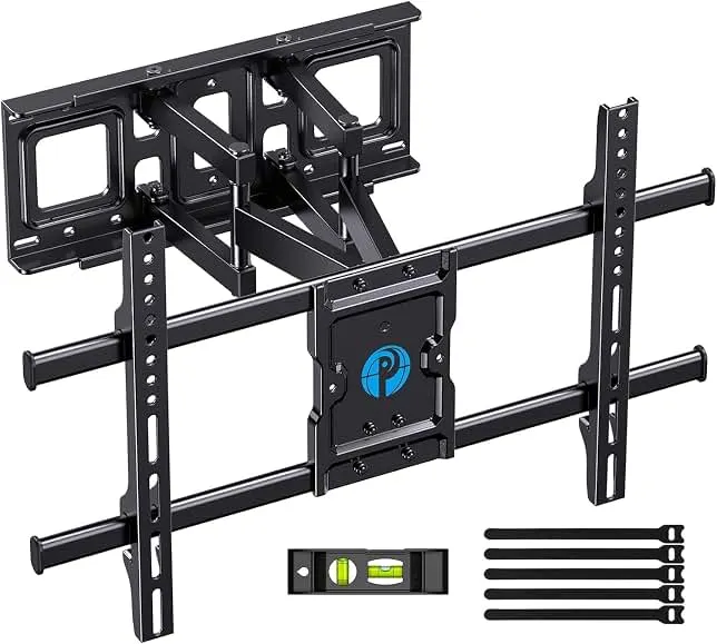 Pipishell Full Motion TV Wall Mount for Most 37-84 Inch TVs up to 132lbs, Wall Mount TV Bracket Articulating Swivel Tilt Extension Leveling Max…