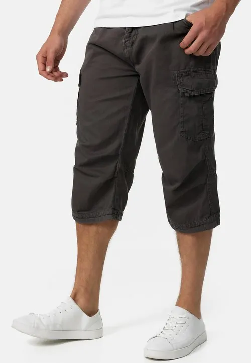 NICOLAS CHECK SHORTS CARGO - Jeansshorts - dark grey