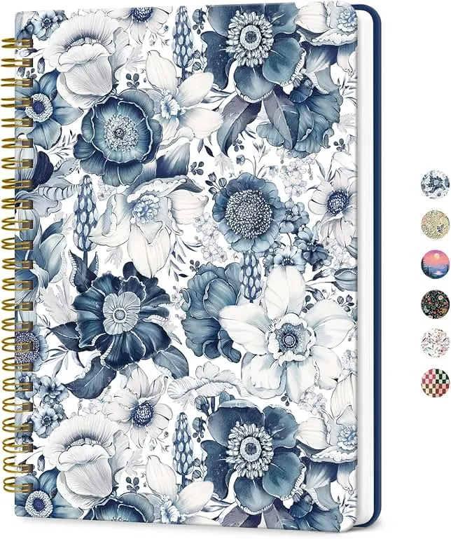 ZOTIA Lined Spiral Journal for Women, A5 Cute Hardcover College Ruled Notebook for Work, School & Note Taking, Aesthetic Writing Journ…