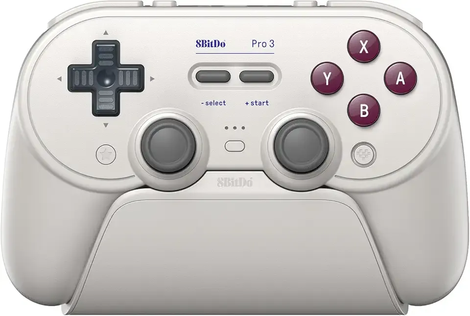 8BitDo Pro 3 Bluetooth Controller for Switch/Switch 2 – TMR Joysticks, Swappable ABXY Buttons, Pro Back Buttons, Charging Dock, Hall Effect Triggers, for Windows, Apple, SteamOS, Android - G Classic