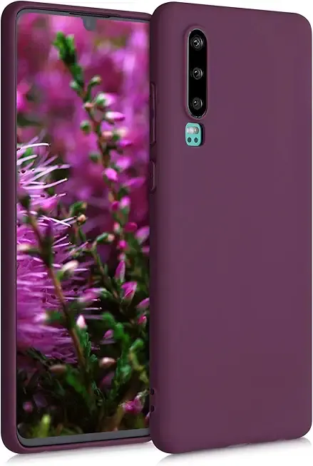 kwmobile Case Compatible with Huawei P30 Case - Soft Slim Protective TPU Silicone Cover - Bordeaux Violet