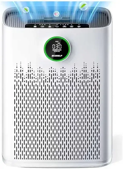 Air Purifiers for Home Large Room, Cover Up to 2400 Ft² with True HEPA Filter, Smart Mode, PM2.5 Air Quality Display, 22dB Sleep Mode, Aromatherapy with 2X-Purification & 360°Air Outlet, HAP603, White