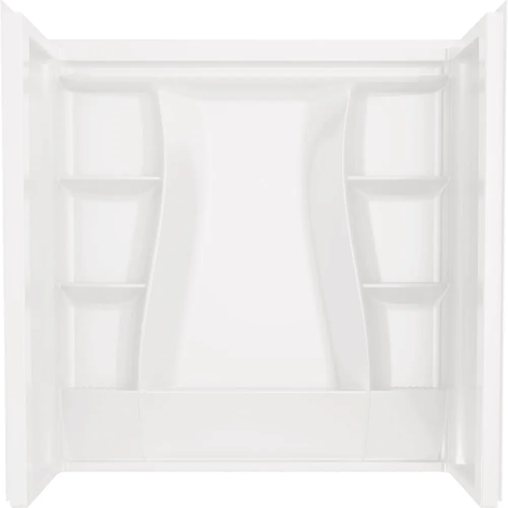 Delta Classic 500 60 in. W x 61.25 in. H x 30 in. D Direct-to-Stud Alcove Tub Surround High Gloss White