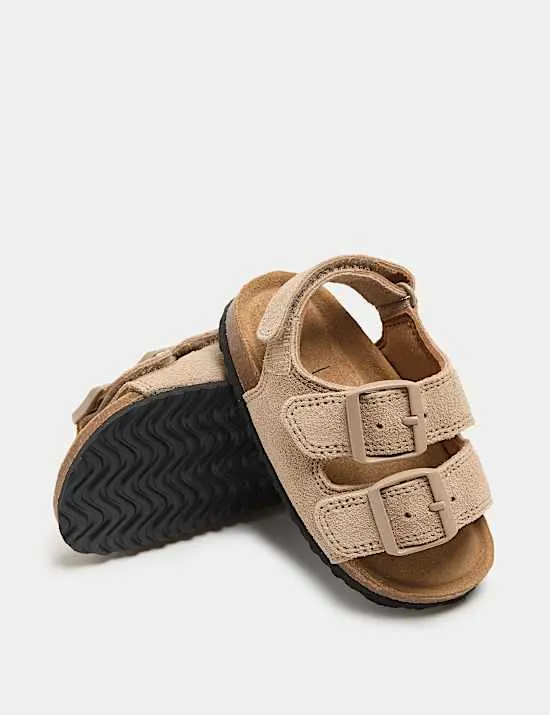 Kids' Mini Me Suede Footbed Sandals (3 Small - 4 Small)