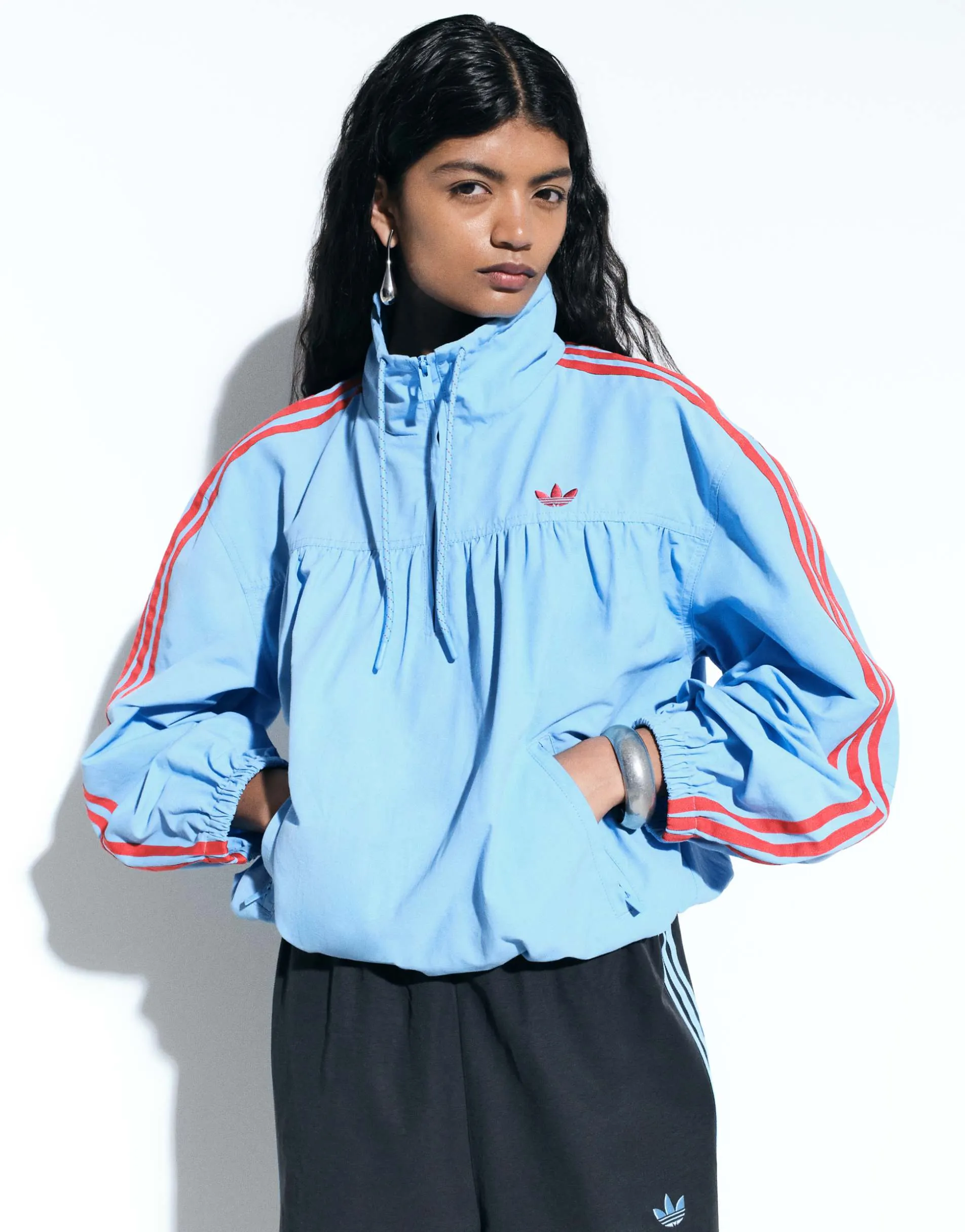 adidas Originals x ASOS overhead track jacket in blue