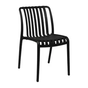 Stapelbare tuinstoel Lea - zwart - 80.5x58.5x47 cm