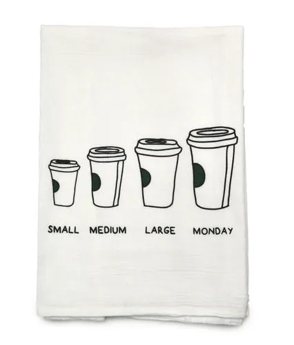 Cotton Creations Tea Towel - Monday Coffee