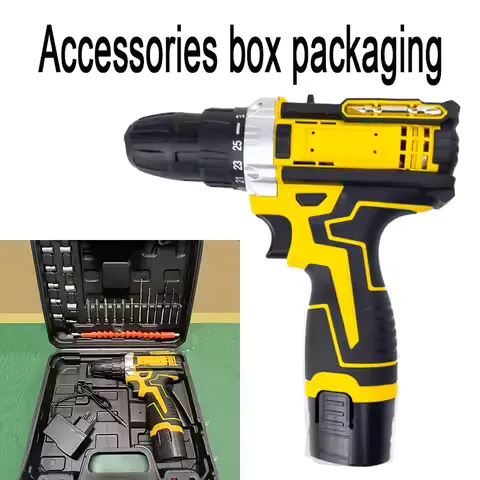 Multifunctional Lithium Electric Drill Set Handheld Screwdriver Tool Kit with Accessory Box for Home Improvement