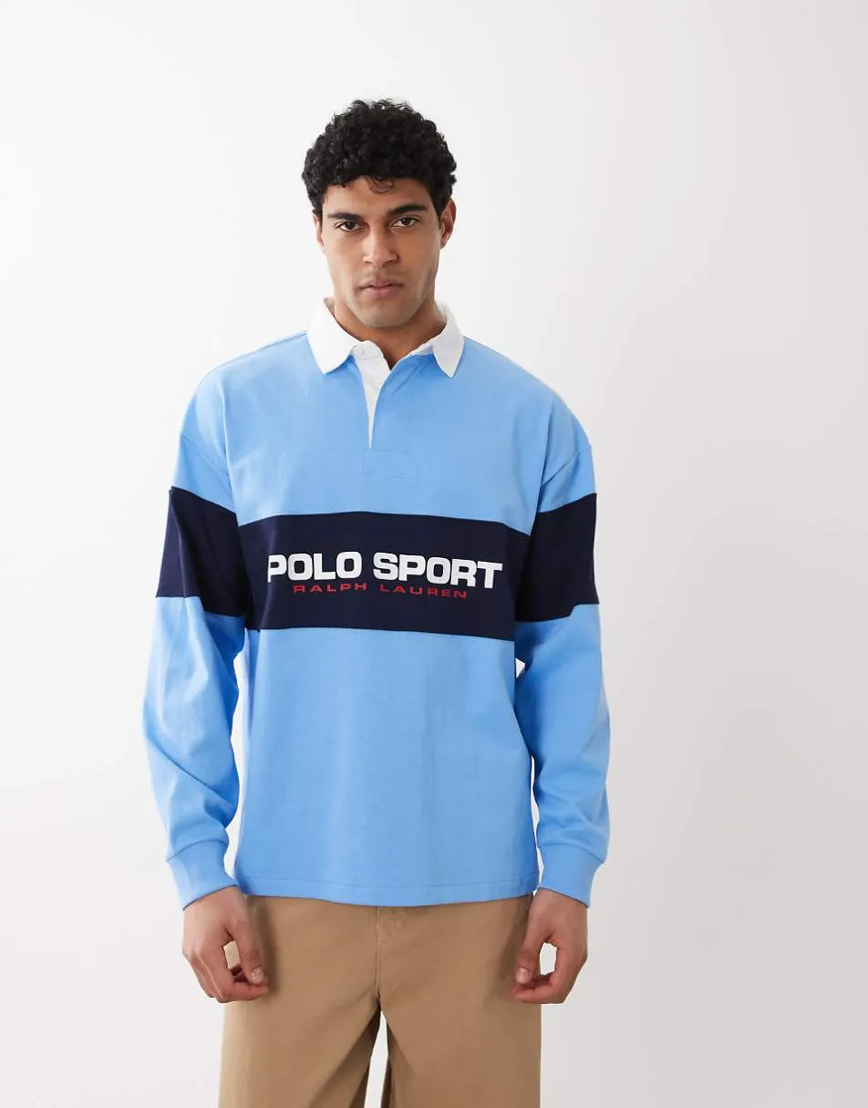 Polo Ralph Lauren Sport oversized rugby polo in blue