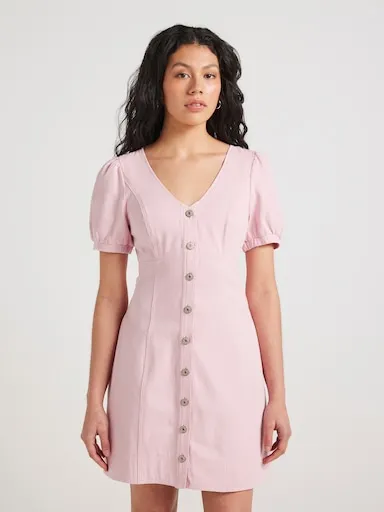 Inez V Neck Denim Mini Dress