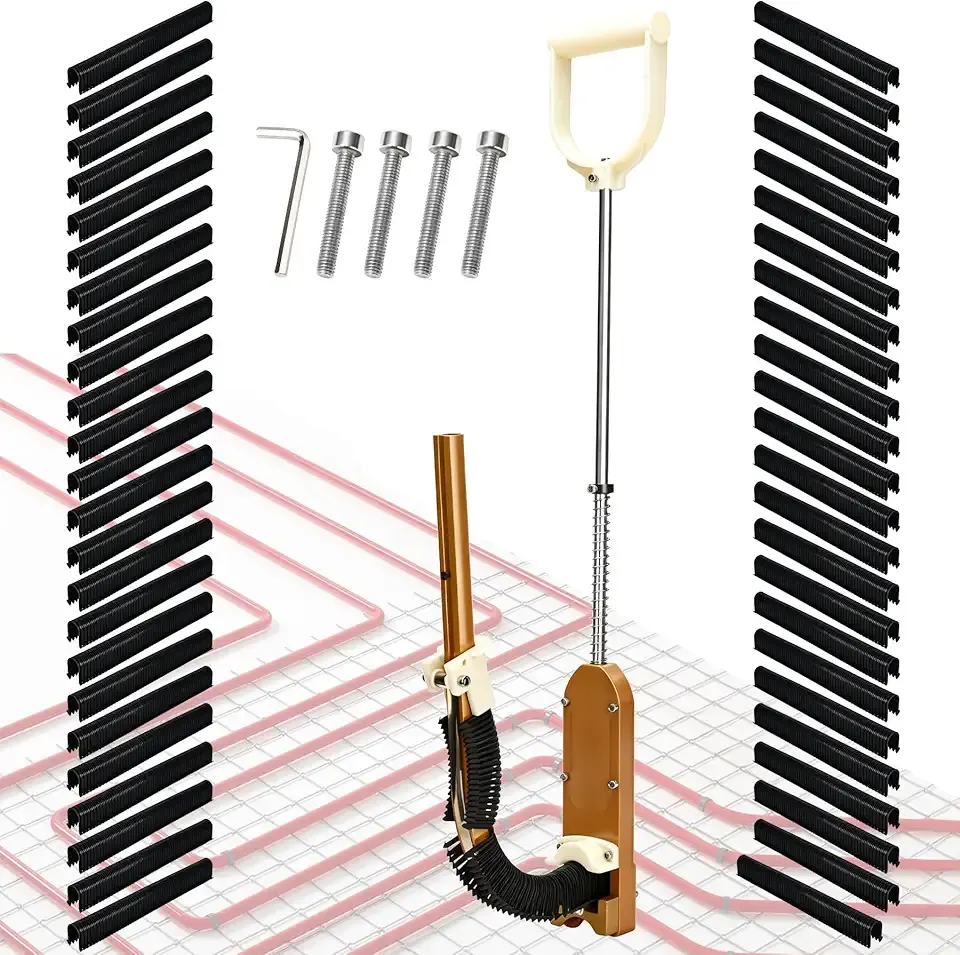 2026 PEX Pipe Stapler with 2640 Pcs Foamboard Staples, 1-1/2" Staples Designed for 1" and 2" Foamboard, Stand Up PEX Staple Gun for No-Bend Operation and Effortless Installation