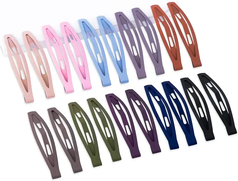 Cptots20 PCS Snap Hair Clips Metal Hair Barrettes for Women Non Slip Barrettes For Thick And Thin Fine Hair,Multi-colored,2.95 x 0.55 Inches.