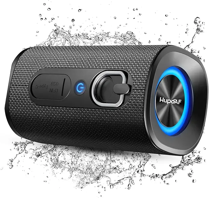 Bluetooth Speaker, 2026 BT5.4 Wireless Bluetooth Speaker with 20W 3D-Stereo Deep Bass, HD Call, Colorful RGB Lights, TF-Card USB, TWS Pairing, IP-X7 Waterproof for Outdoor Travel Party Home Beach