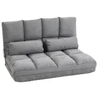 2 in 1 faltbares Bodensofa Bett mit Rückenlehne - Hellgrau