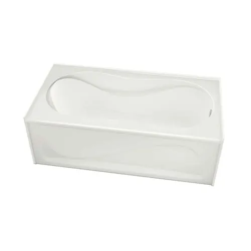 MAAX Cocoon 60L x 30W x 21H Acrylic Rectangular Alcove Bathtub, Right Drain, in White with 12-inch Soaking Depth