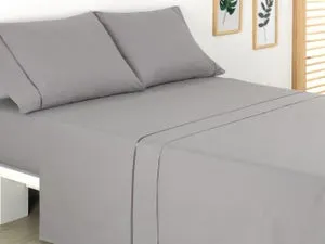 Funda de almohada de algodón gris cama 90 cm
