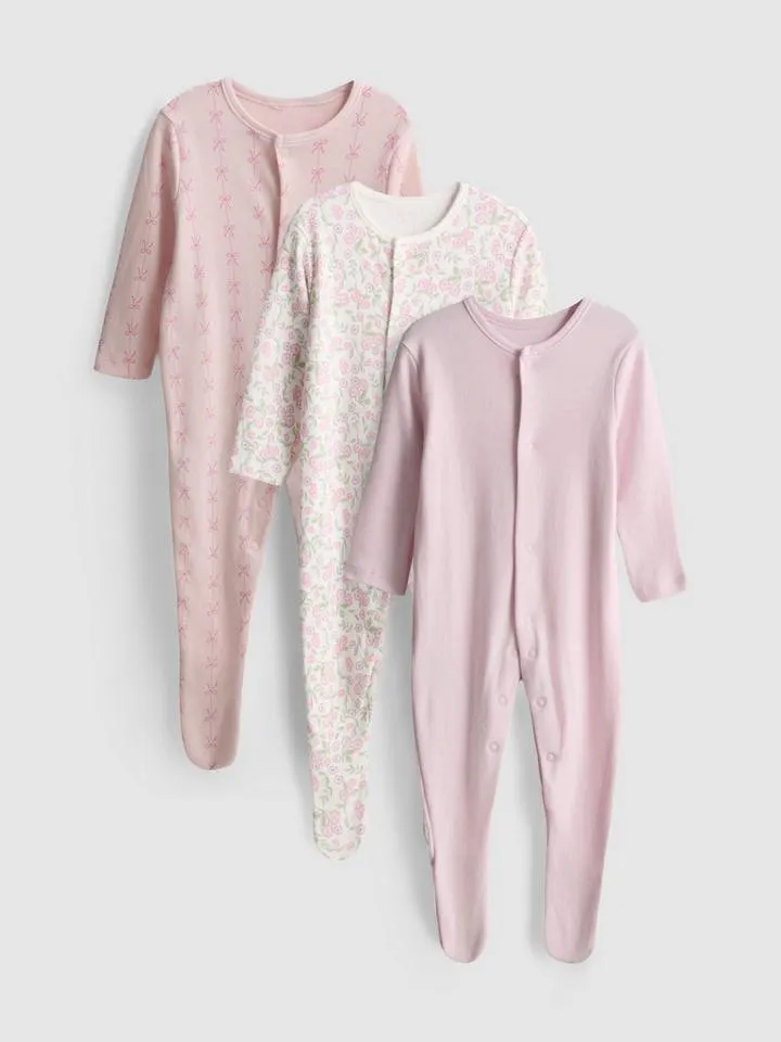 0–24 mois | Lot de 3 grenouillères à boutons-pression