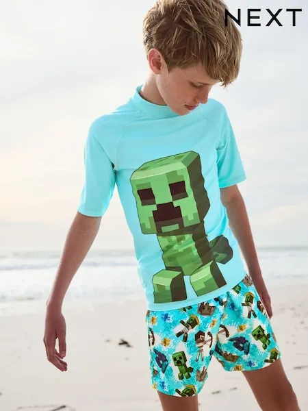 White/Blue Sonic Rash Vest (3-16yrs)