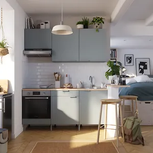 Cocina en kit Eleki gris 3 módulos altos + 3 bajos L.180 x H.217 x P.58 cm