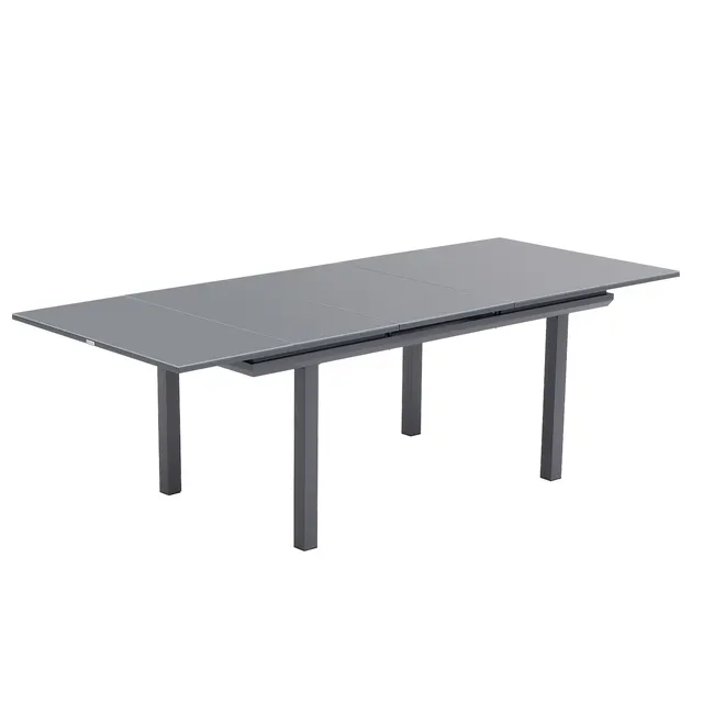 Tavolo allungabile da esterno rettangolare in alluminio e vetro antracite 10 posti L da 187 a 244x100cm, Odyssea NATERIAL