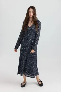 Vestido midi estampado boho