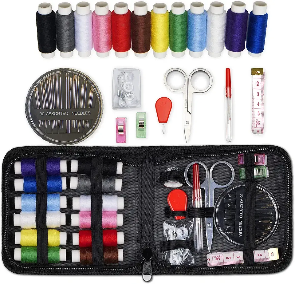 ARTIKA Travel Sewing Kit, 59-Piece Portable Kit for Travel, Includes Scissors, Thread, Tape Measure - Sewing Accessories and Supplies