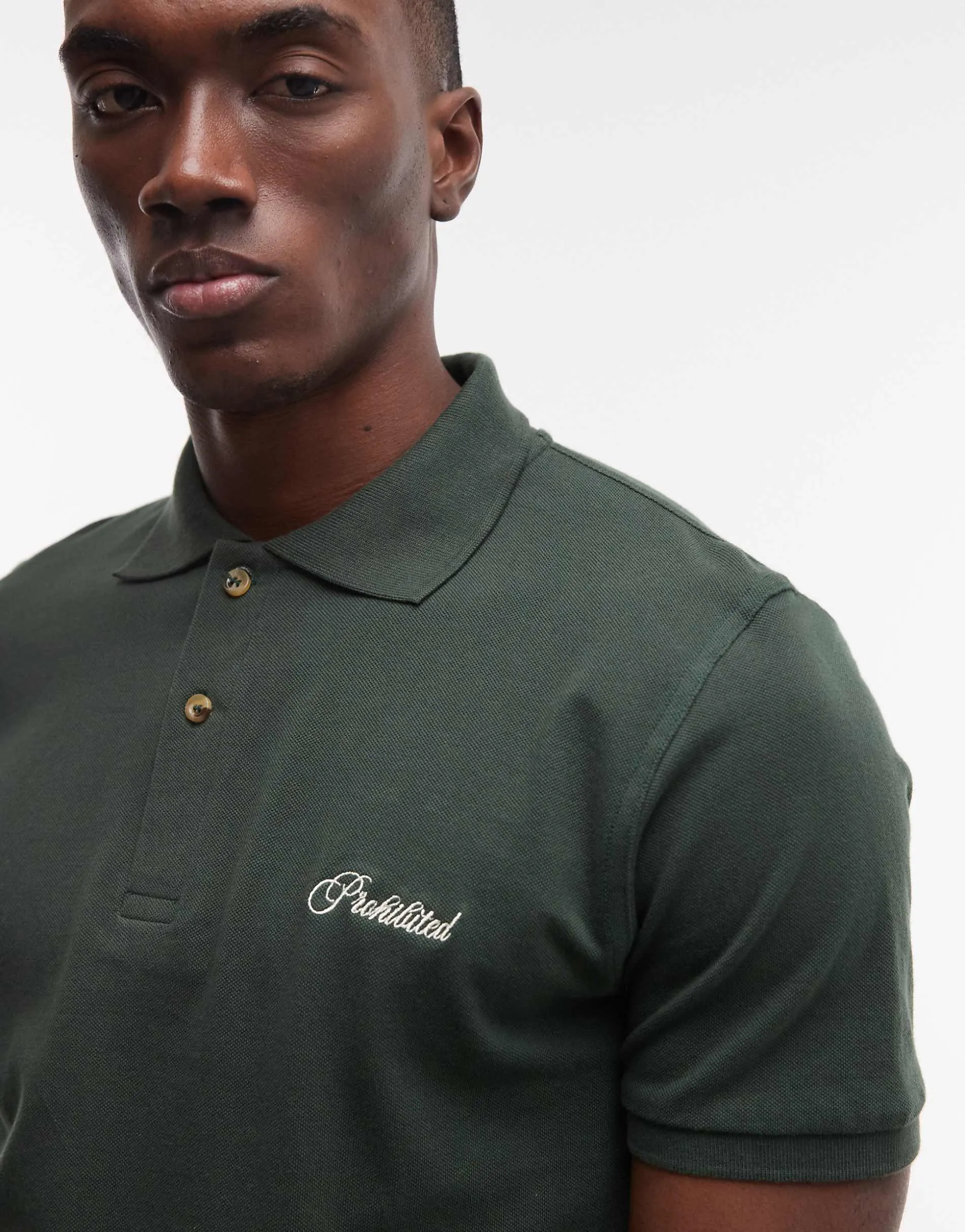 Prohibited hampton knitted polo shirt in green