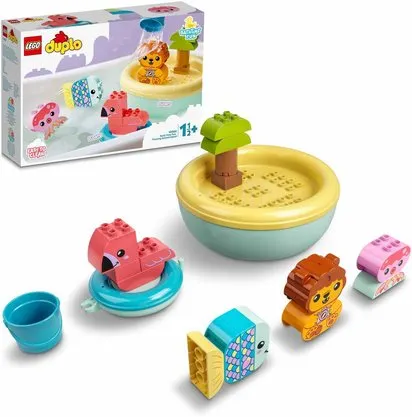 LEGO®DUPLO 10966 - JOUET DE BAIN : L’ILE FLOTTANTE DES ANIMAUX