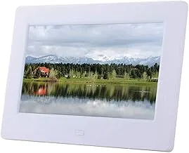 Digital Picture Frame, Digital Photo Frame 7 Inch, 1024x600 Full HD 16:9 IPS Display with Music Video Player Calendar Alarm Auto On Off Timer, Support USB and SD Card