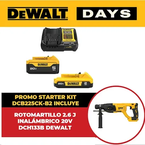 Rotomartillo inalambrico 20V MAX + 2 Baterías + cargador +