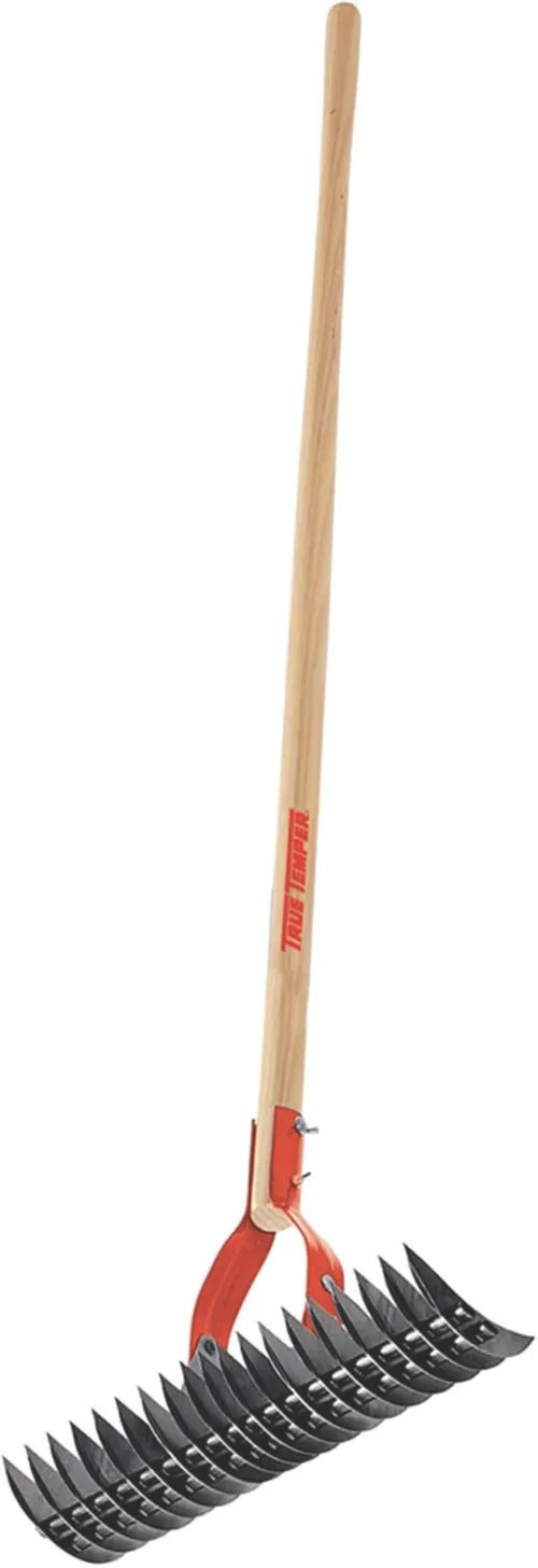 True Temper Adjustable Thatching Rake with 54" Wood Handle