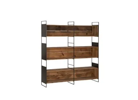 Opbergrek Opium 180,5x35x190cm - gerecycleerd den massief - naturel & zwart