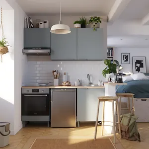 Cocina en kit Eleki gris 3 módulos altos + 2 bajos L.180 x H.217 x P.58 cm